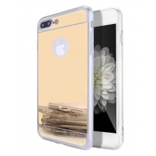 iPhone 7 Plus - Luxury Electroplated Mirror Clear Slim TPU Soft Bumper Shock-Absorption Anti-Scratch Protective Phone Cover Case - Gold